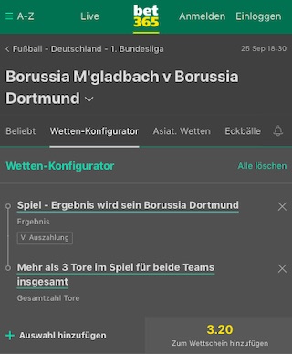 Bet365 BMG BVB Quoten
