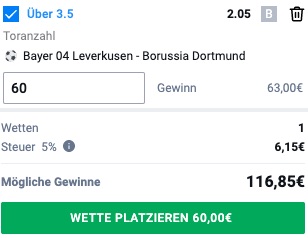 Leverkusen Dortmund Wette Betano