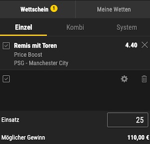 Paris Man City Bwin Boost