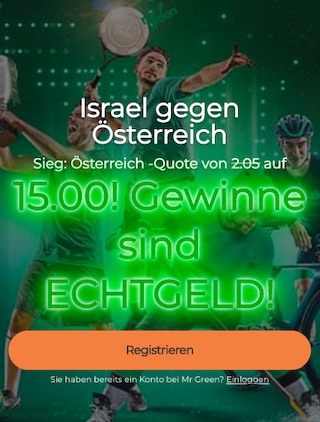 Österreich Mr Green Boost Israel