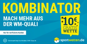 10€ WM Quali Gratiswette Sportwetten.de