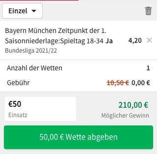 Bayern Niederlage Bundesliga Quote