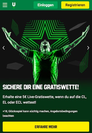 Live Gratiswette bei Unibet