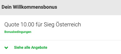 Unibet Österreich Quote 10 vs Israel