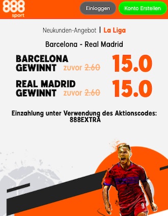 El Clasico Quotenboost bei 888sport