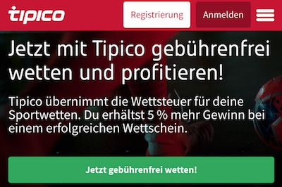 Tipico Wettsteuer umgehen