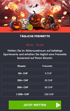 Halloween Gratiswetten bei Bahigo