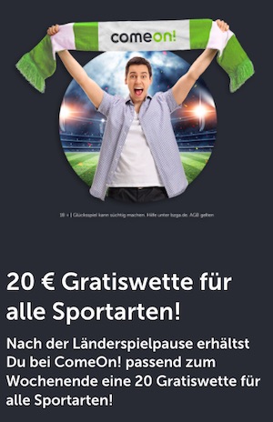 20 Euro Free ComeOn