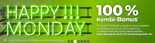 100% Kombi Bonus Happybet