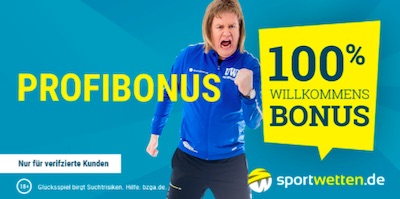 100% Profi Bonus bei Sportwetten.de