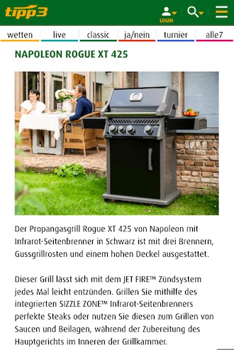 Tipp3 Napoleon Griller Gewinnspiel