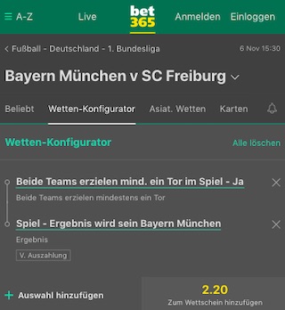 Bayern Freiburg Quoten Bet365