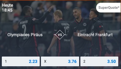 Frankfurt Olympiakos Quoten bei Betano