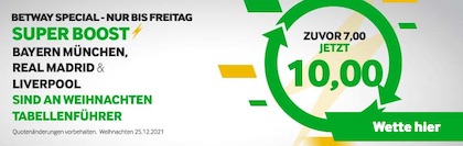 Betway Bayern Real Liverpool Boost