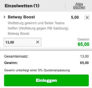 Wolfsburg Salzburg Quoten Betway