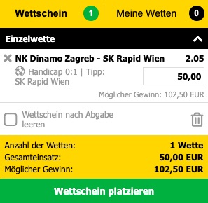 Dinamo Zagreb Rapid Interwetten Quoten
