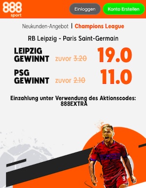 888sport Leipzig Paris SG Quoten