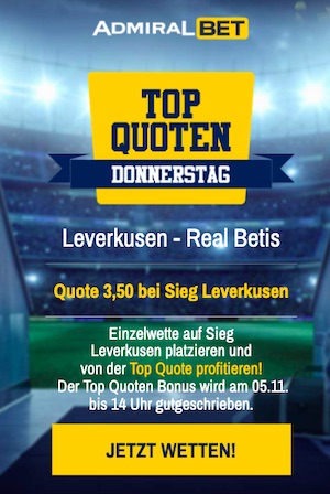 Admiralbet Leverkusen Topquote vs Betis