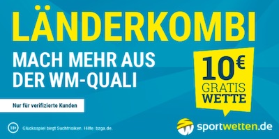 10 Euro Länderkombi Sportwetten.de
