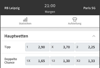 Leipzig PSG Quoten Tipico