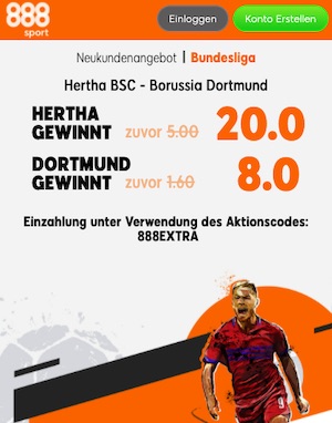 888sport Hertha Dortmund Quoten