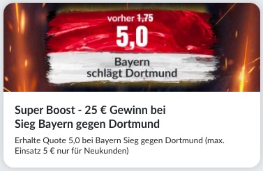 Bayern Boost vs BVB bei BildBet