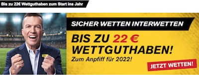 Interwetten Buli Freebet 22 Euro