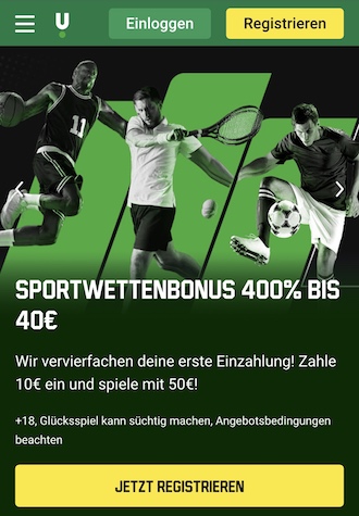 Unibet bonus 400 bis 40 euro