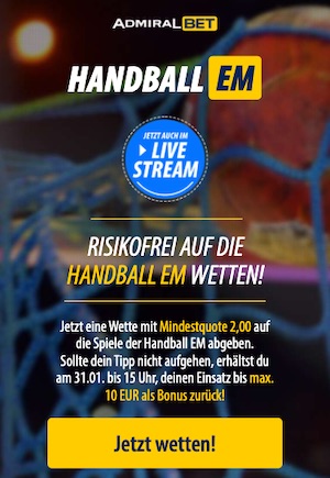 Handball EM risikofrei Admiralbet