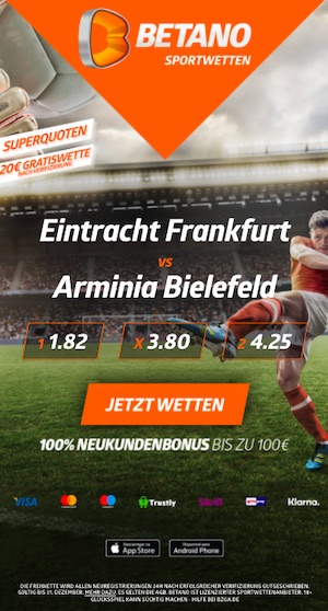 Eintracht Arminia Quoten Betano