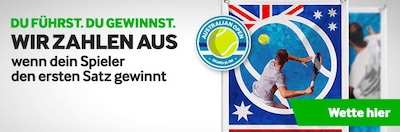 Betway Australian Open erster Satz gewinnt