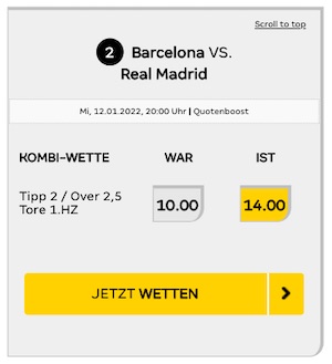 Barcelona Real Quotenboost Merkur Sports