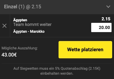 Unibet Ägypten Wett Tipp