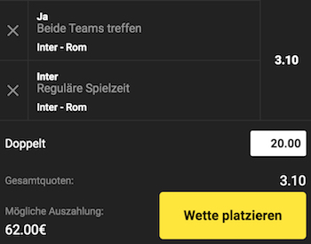 Unibet Coppa Italia Quoten