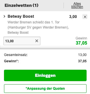 Betway HSV Werder Super Boost