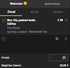 Sporting Lissabon Man City Boost bwin