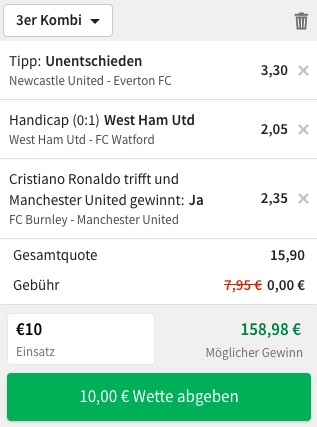 Premier League Tipico 3er Kombiwette