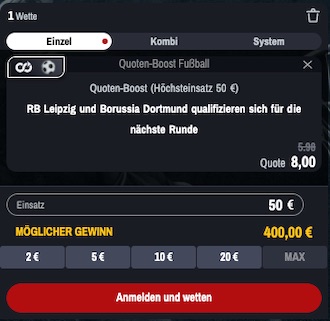 Winamax Europa League Leipzig Dortmund Boost