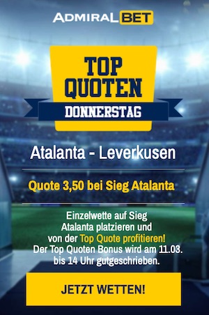 Atalanta Leverkusen Topquote ADMIRALBET