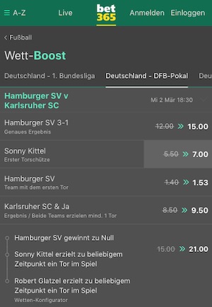 Hamburg Karlsruhe Quoten bet365