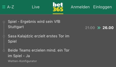 Stuttgart Augsburg Wett Boost bet365