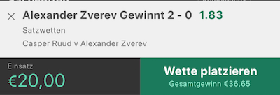 bet365 zverev miami quote