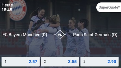 Frauen Bayern vs Paris SG Quoten Betano