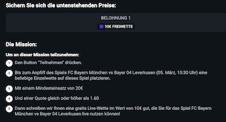 FreeBet Mission Bedingungen Betano