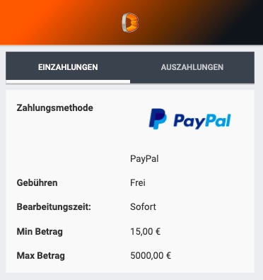 Betano Einzahlung mit PayPal