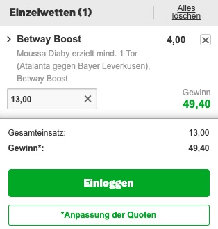 Atalanta Bayer Boost Betway