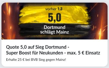 Bildbet Super Boost Quote BVB vs Mainz