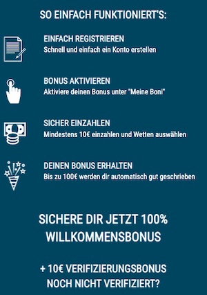 Sportwetten.de Willkommensbonus + Verifizierung