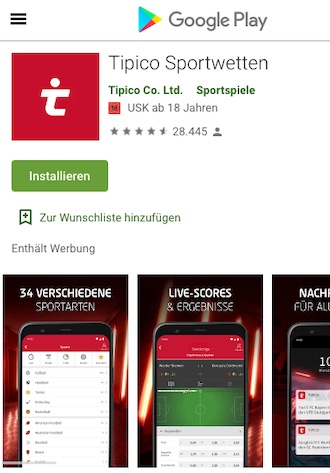 Tipico App Google Play Store