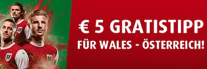 Wales Österreich Gratistipp bei Tipp3
